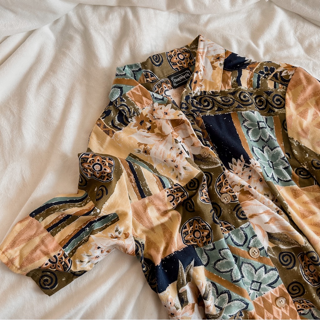 Vintage Bonworth Short Sleeve Button Down Shirt Sz M